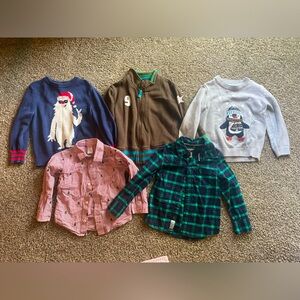 5 item 4t boys long sleeve clothing lot: Gymboree, OshGosh, Mini Boden.